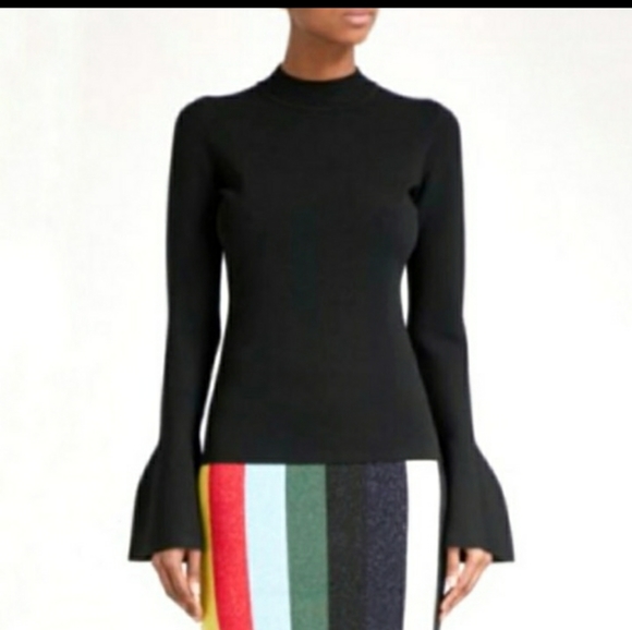 Diane Von Furstenberg Sweaters - DVF Black Flutter Sleeve Sweater